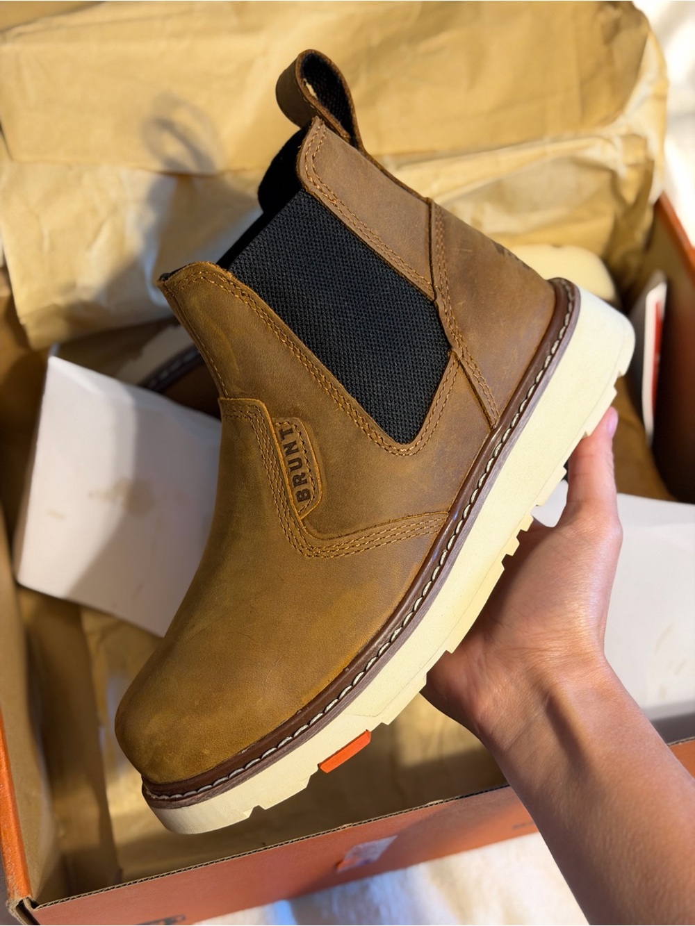 Brunt Ohman Soft Toe Leather Slip-On Work Boot